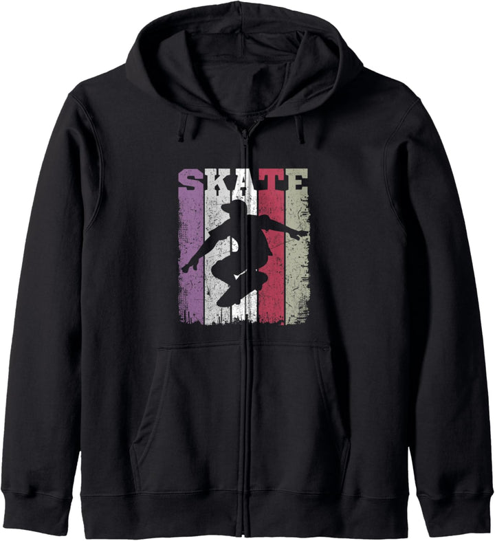Skate Retro Vintage Skateboarding Skater Girl Boy Kapuzenjacke
