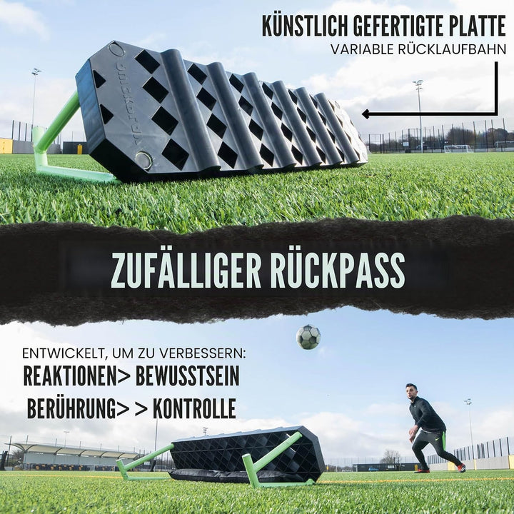 QUICKPLAY Replay Station Fussball-Rückprallbrett – Tragbarer Dual-Oberflächen-Fussball-Rebounder mit