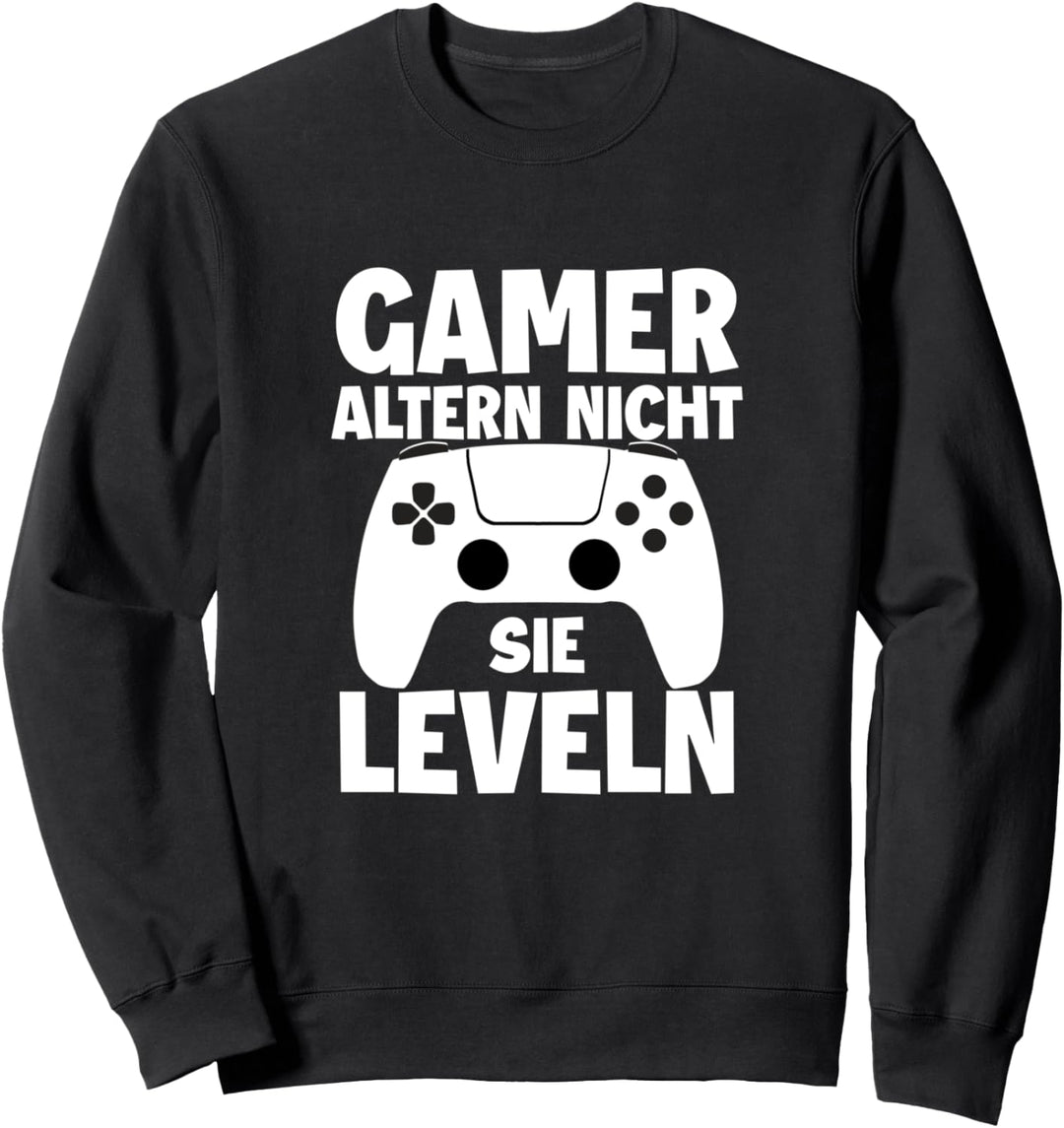Gamer altern nicht sie leveln Video Game Spieler Zockerin Sweatshirt
