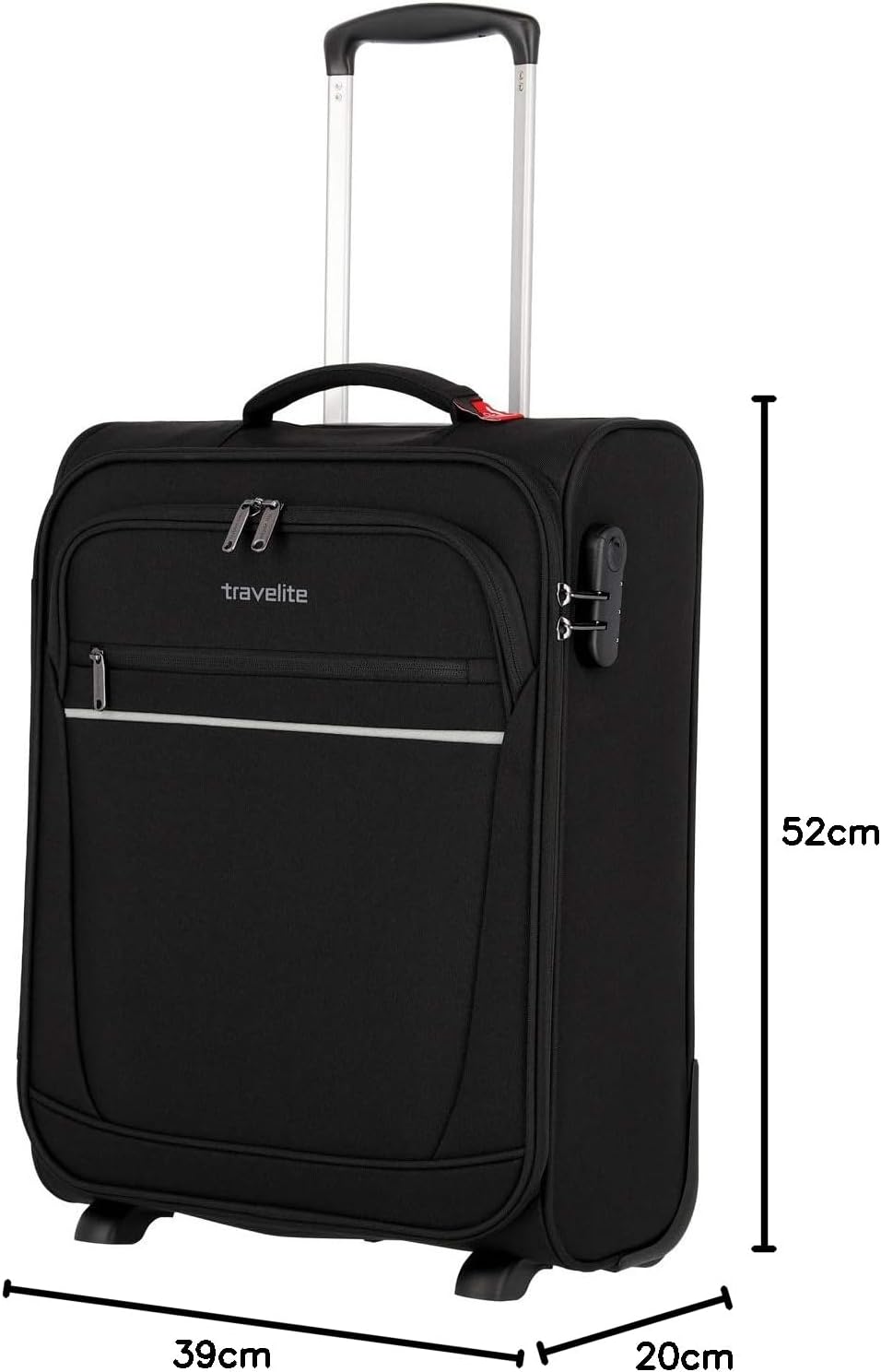 travelite 2 Rad Handgepäck Koffer mit Schloss erfüllt IATA Bordgepäck Mass, Gepäck Serie CABIN: Komp