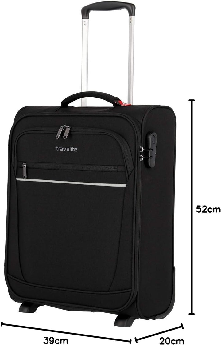 travelite 2 Rad Handgepäck Koffer mit Schloss erfüllt IATA Bordgepäck Mass, Gepäck Serie CABIN: Komp