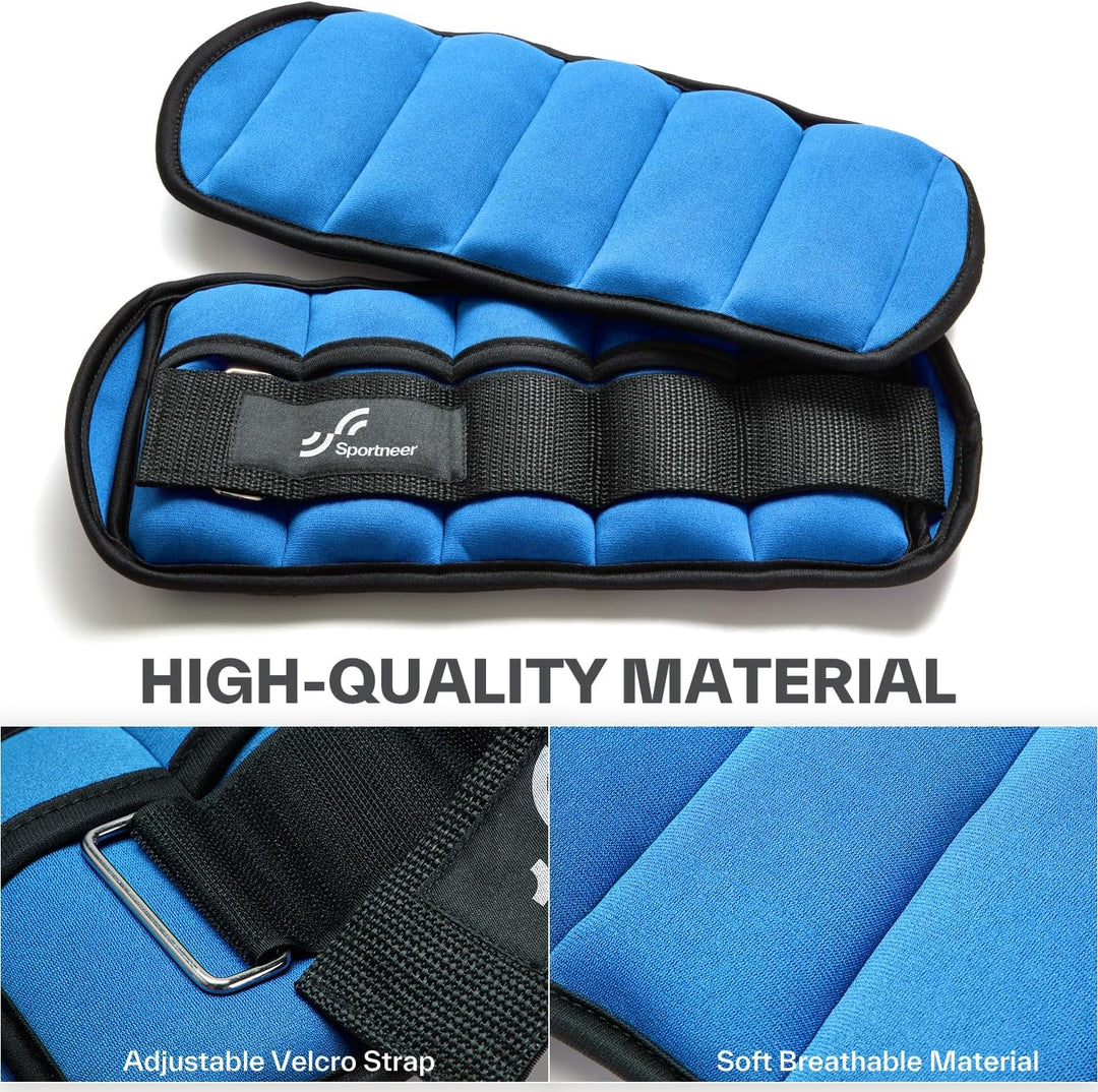 Sportneer Gewichtsmanschetten, Verstellbares Fussgelenkgewichte Set, Fuss-/Handgelenkgewicht Mansche