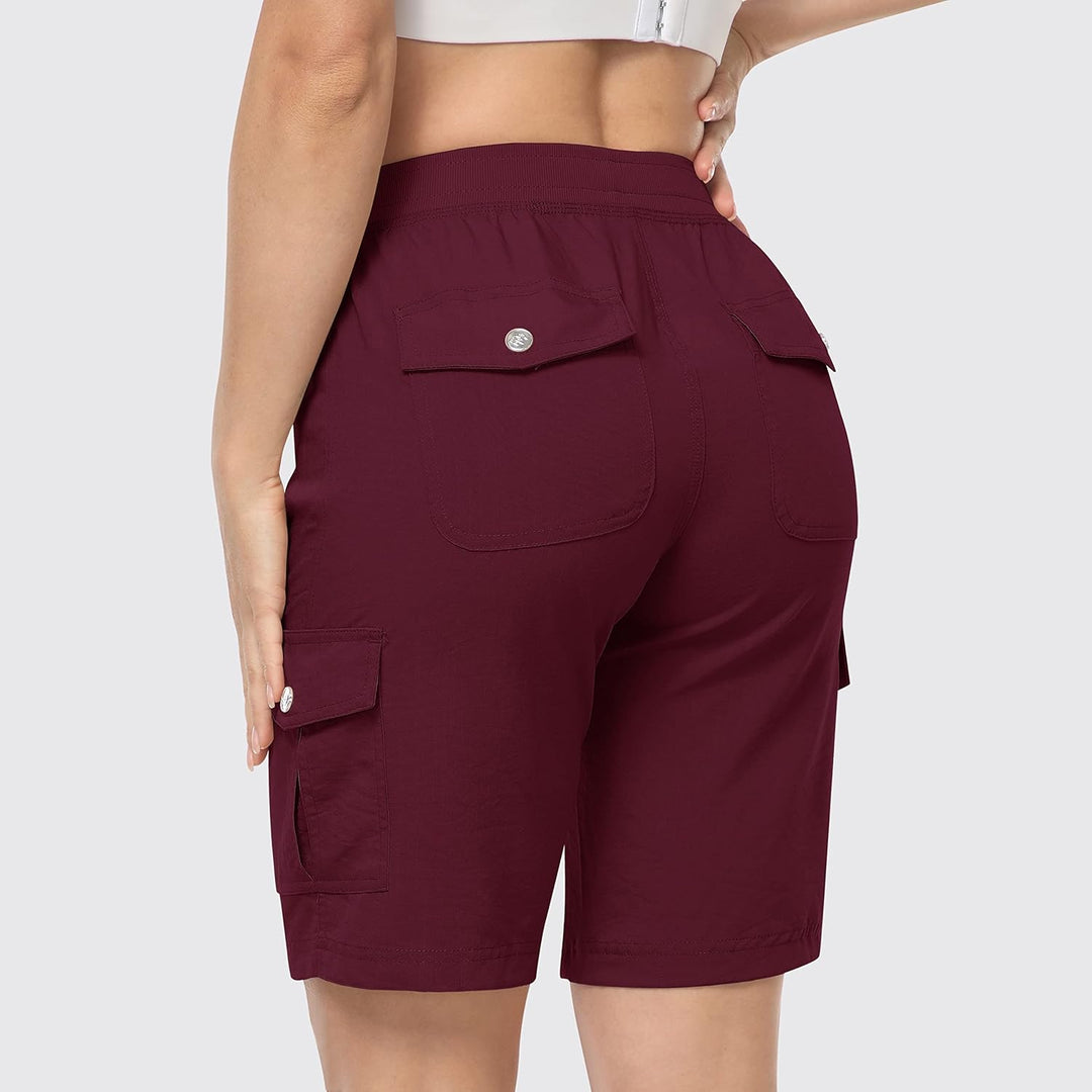 JINSHI Shorts Damen Sommer Cargohose Kurze Wanderhose Outdoor Schnelltrocknend Freizeithose mit Mehr