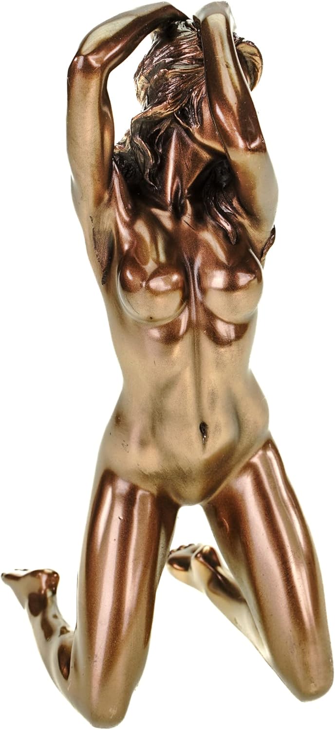 Veronese by Joh. Vogler GmbH Weiblicher Akt Harmonie Frau kniet Arme am Kopf bronziert Figur Skulptu