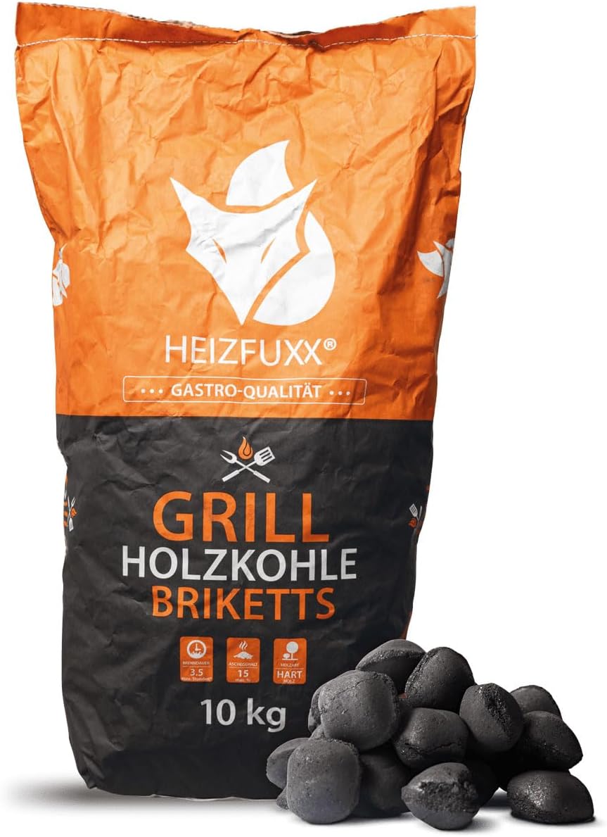 HEIZFUXX Grillholzkohlebriketts Kohle Hartholz BBQ Gastro Restaurant Grill Smoker Steakhouse Brikett