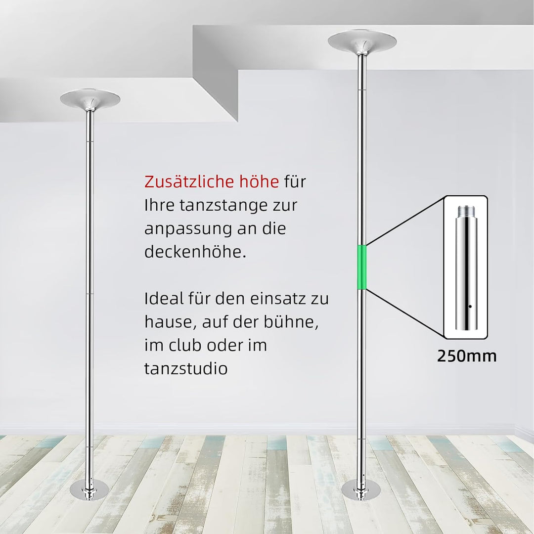 PRIOR FITNESS Pole Dance 250mm Extension Tube, Accessories… Silber, Silber