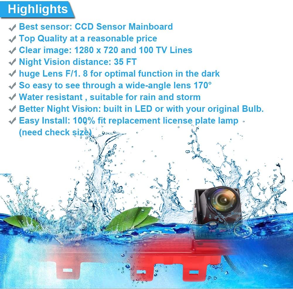 18mm Linse Top Qualität Auto Drittes Dach Original-Bremslicht-Rückfahrkamera, Ersatz für VW T5 Multi