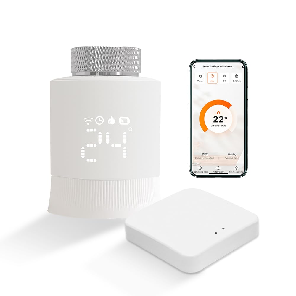KETOTEK Smartes Heizkörperthermostat WLAN, Zigbee Thermostat Heizung mit Hub, Programmierbar Heizung