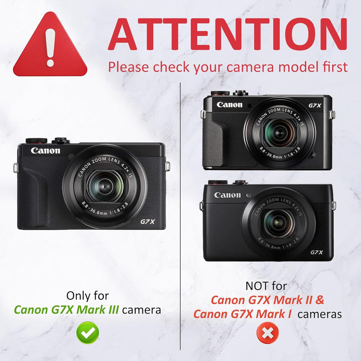 Rieibi Silikon-Schutzhülle für Canon G7X Mark III Hülle, G7X Mark III Zubehör mit 2 Stück Displaysch