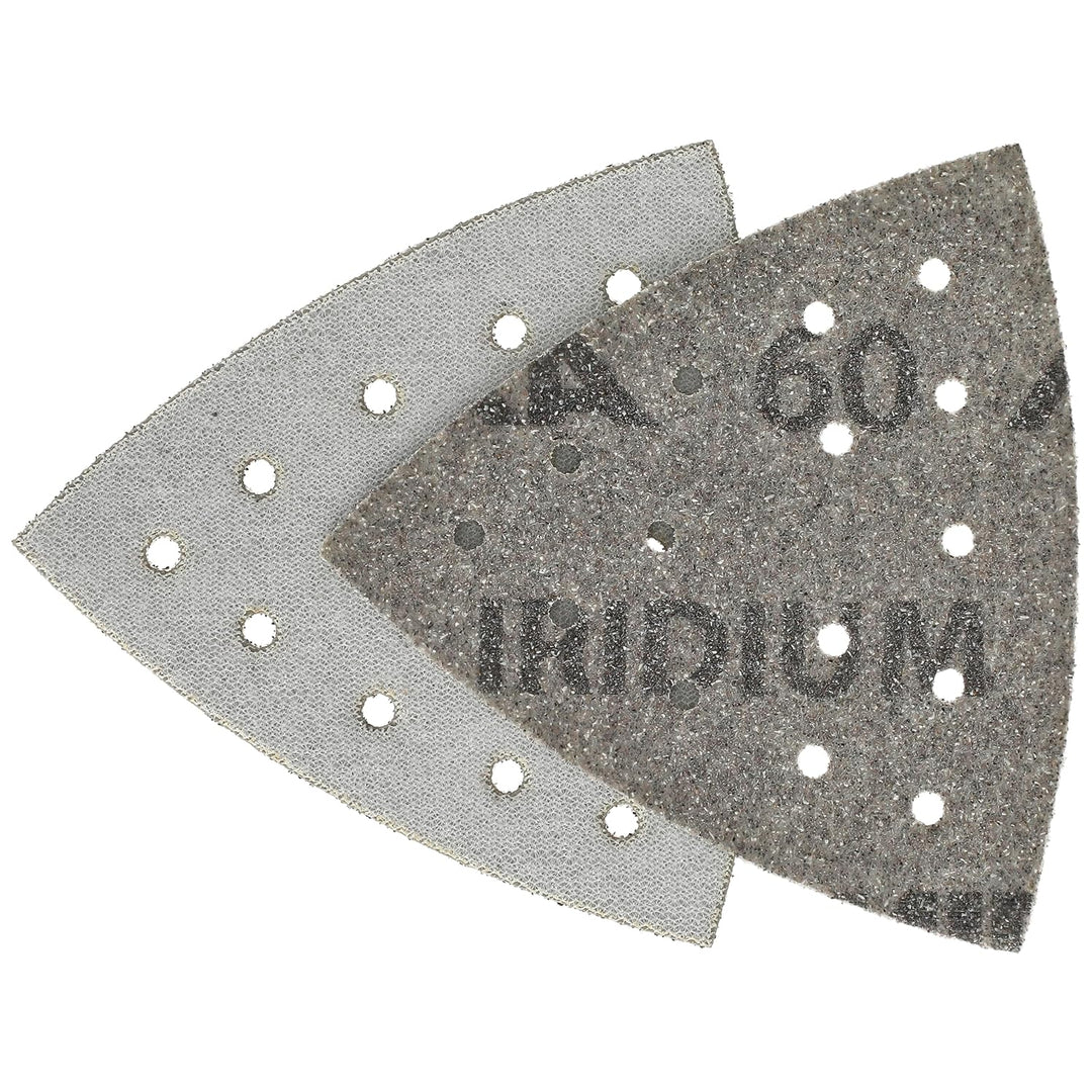 Mirka Iridium Schleifdreieck Premium-Schleifpapier 93x93x93mm 15-Loch Klett, Korn 60, 50 Stk/Zum Sch