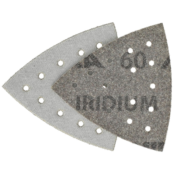 Mirka Iridium Schleifdreieck Premium-Schleifpapier 93x93x93mm 15-Loch Klett, Korn 60, 50 Stk/Zum Sch