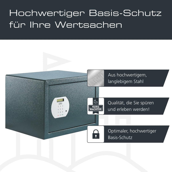 Burg-WÄCHTER Möbeltresor mit elektronischem Zahlenschloss, Inkl. Fachboden Zur Wand- und Bodenbefest
