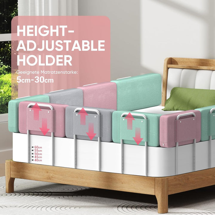 Kuro-sagol Rausfallschutz Bett Kinderbett Baby Bettgitter Baby Fallschutzbett Soft Sponge höhenverst