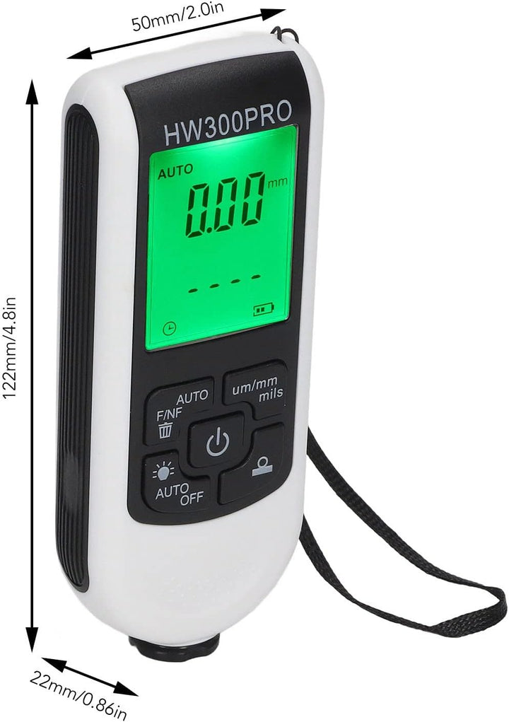 HW-300PRO Digitales Beschichtungsdickenmessgerät mit 1 µm Auflösung. Lackschichtdickenmessgerät. Zum