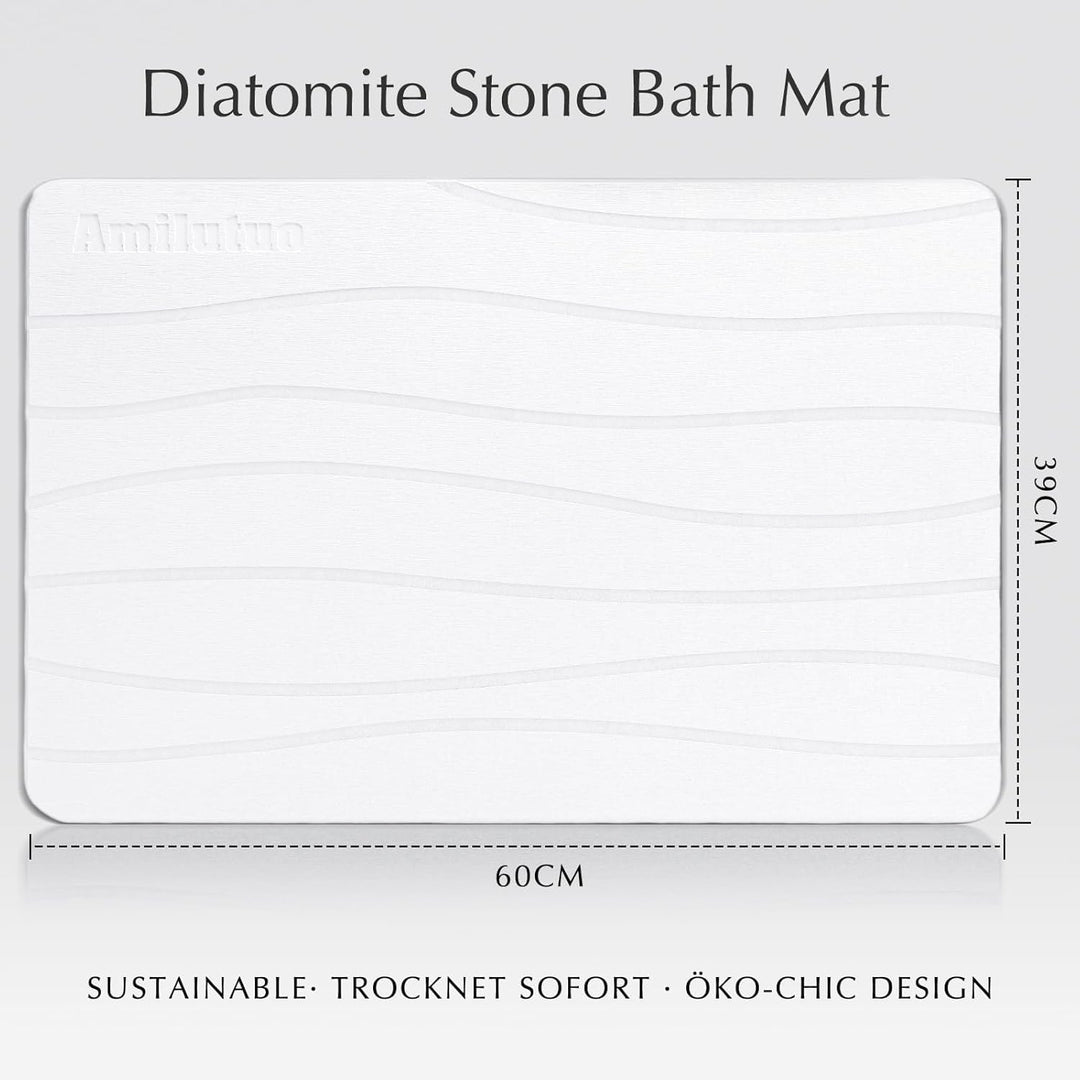 Badematte Stein, Diatomite Stone Bath Mat, rutschfeste Stein Badematte Schnelltrocknend, Werten Sie