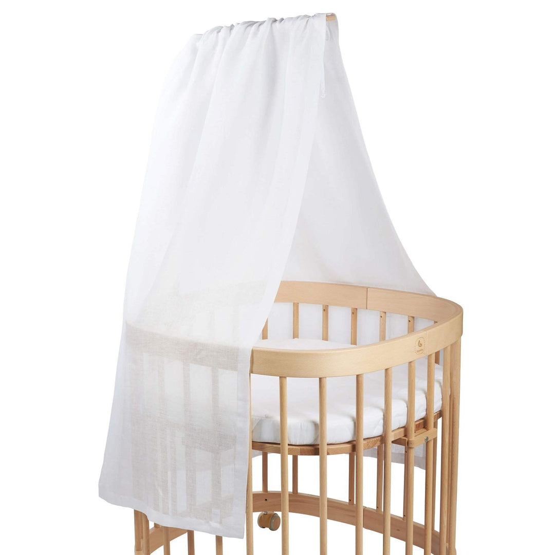 tweeto® Babybett-Himmel - Weiss - Baldachin - 100% LEINEN - atmungsaktiv - Kinderbett-Himmel