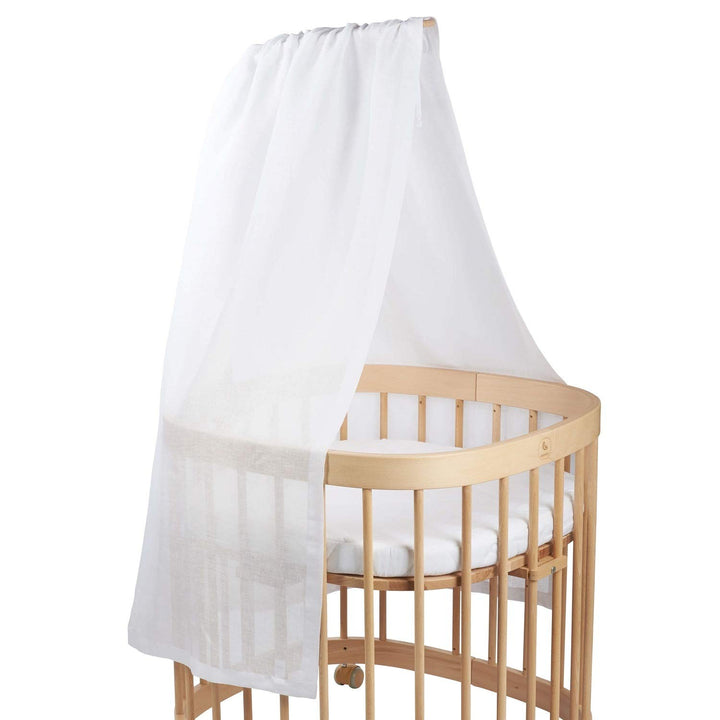 tweeto® Babybett-Himmel - Weiss - Baldachin - 100% LEINEN - atmungsaktiv - Kinderbett-Himmel