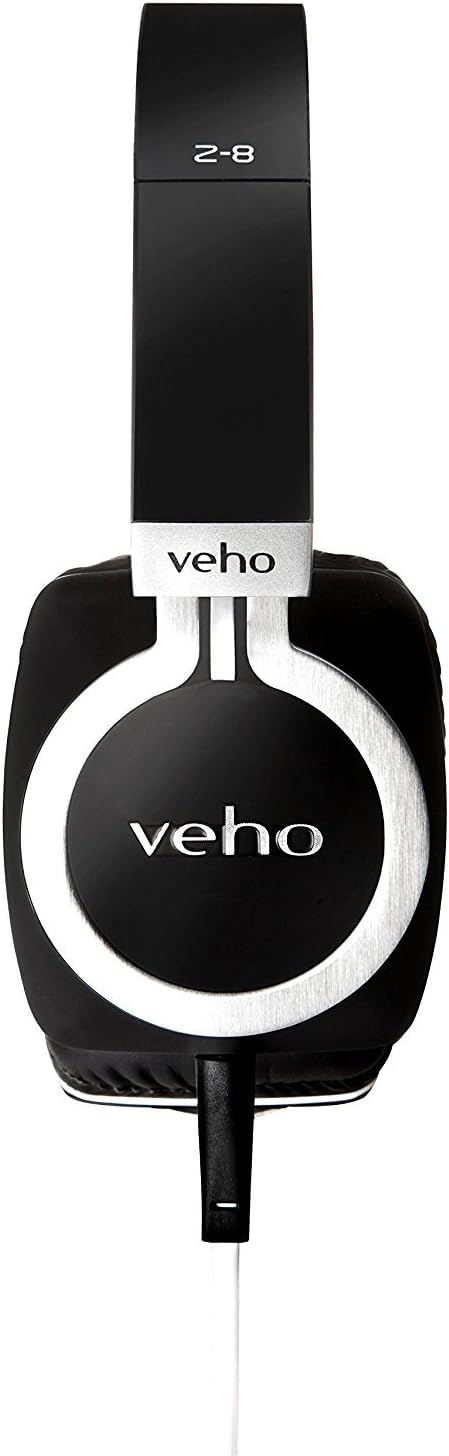 Veho VEP-008-Z8 360 Designer Aluminium Kopfhörer mit knotenfreiem Kabelsystem und faltbarem, schwarz