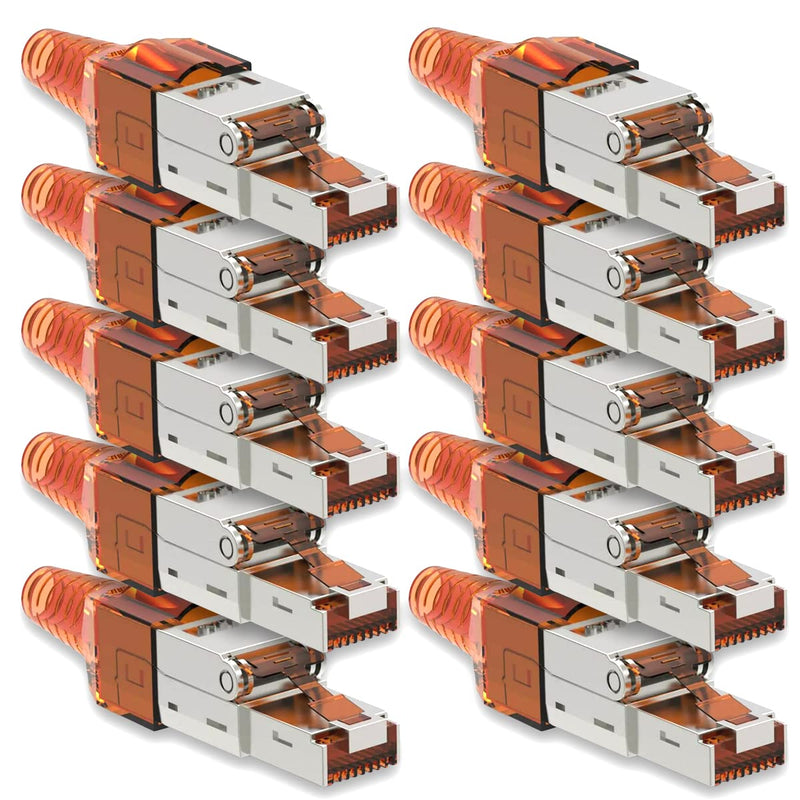 NAUC Netzwerkstecker Cat 7 CAT7 werkzeuglos RJ45 LAN Kabel Stecker ohne Werkzeug werkzeugfrei kompat