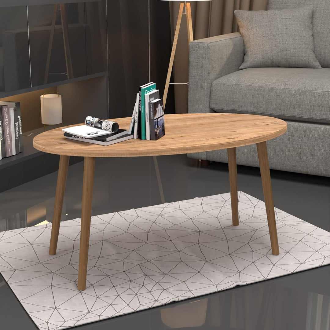 [en.casa] Couchtisch Sindal Beistelltisch 41 x 90 x 50 cm Kaffeetisch aus Spanplatte und Holz Sofati