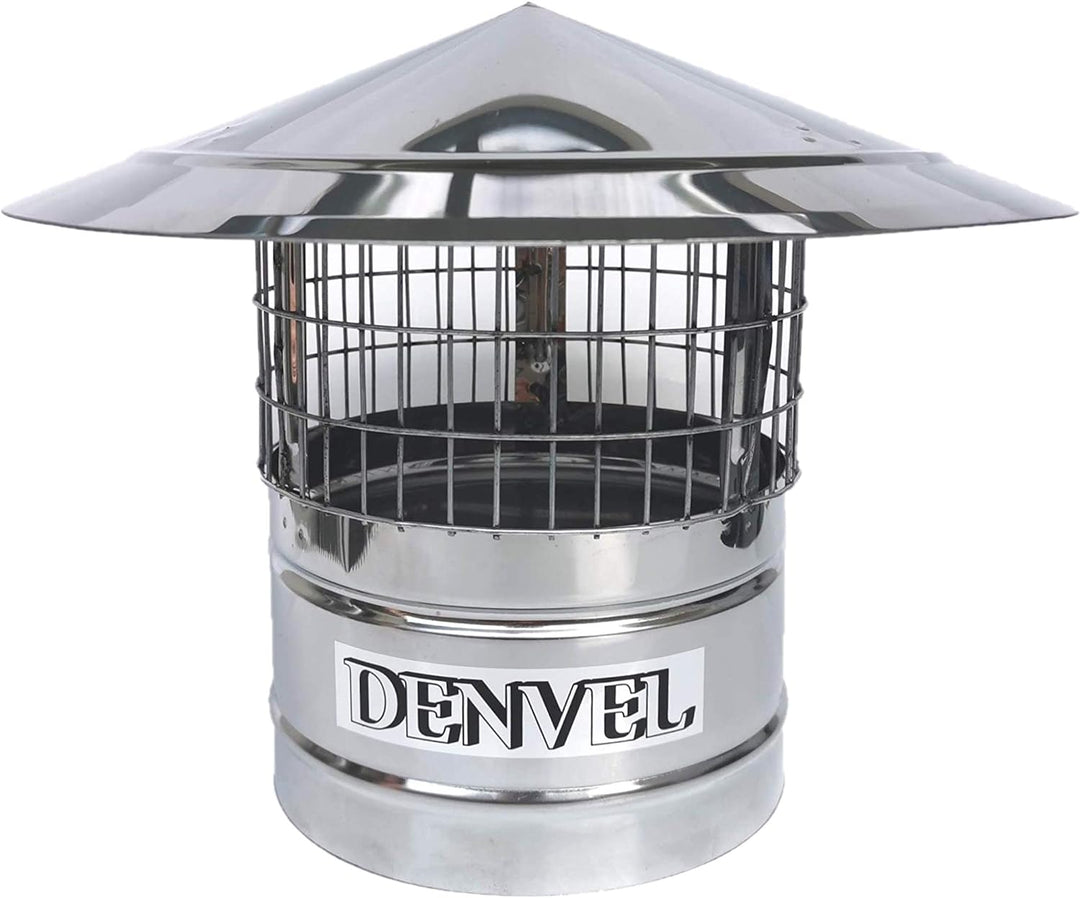80mm Schornsteinhaube Mit Vogelschutz Edelstahl Vogelschutzgitter für Kamine, Schornsteinabdeckung,