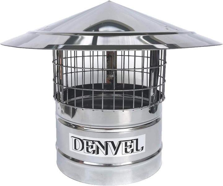 80mm Schornsteinhaube Mit Vogelschutz Edelstahl Vogelschutzgitter für Kamine, Schornsteinabdeckung,