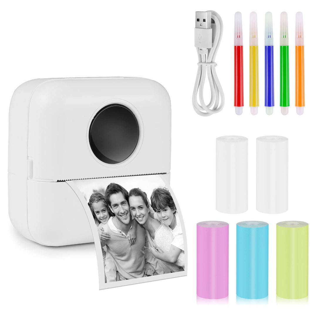 GuKKK Mini Drucker, Mobiler Fotodrucker, Tragbarer Mini Fotodrucker, Wireless Fotodrucker Thermodruc