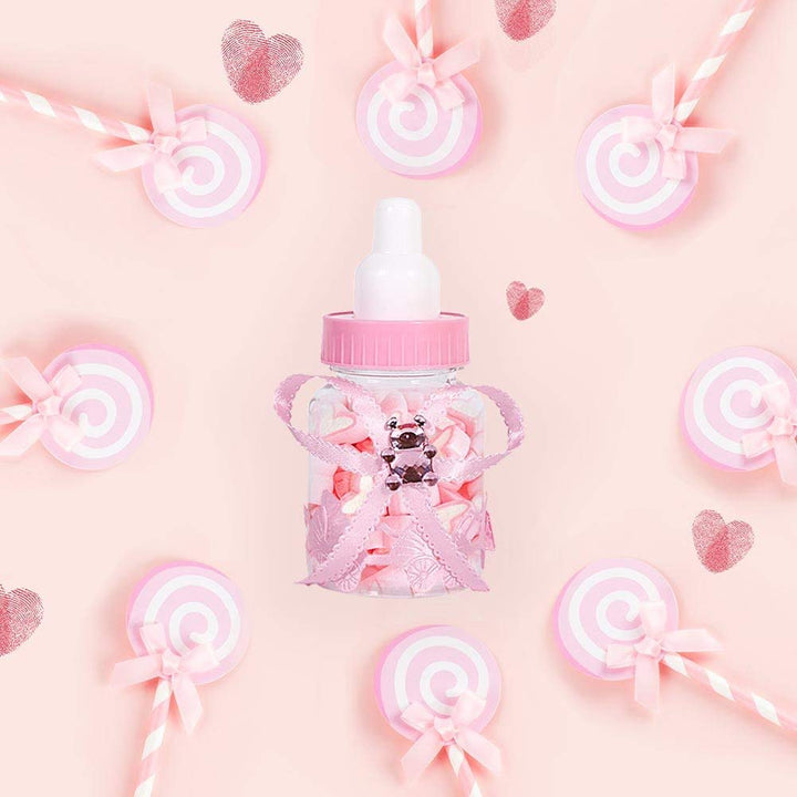 MOUMOUTEN Baby Süssigkeitsflaschen, 50 Stück Mini Baby Shower Babyflasche Süssigkeiten Geschenkbox m