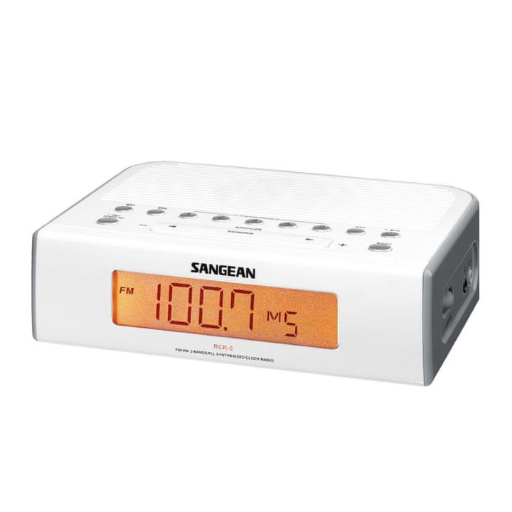 Sangean RCR-5 Uhrenradio (UKW/MW Tuner, LCD) silber