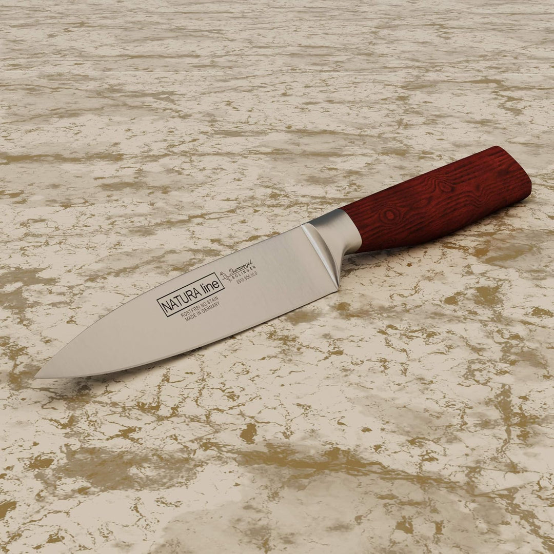 Burgvogel Solingen Natura Line, Spickmesser Holzgriff, rot satiniert, geschmiedet, 10 cm, sehr schar