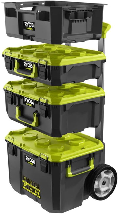 RYOBI LINK Aufbewahrungsbox RSL102 Werkzeugbox M (bis zu 36 kg Tragfähigkeit, Wasserdicht nach IP65)