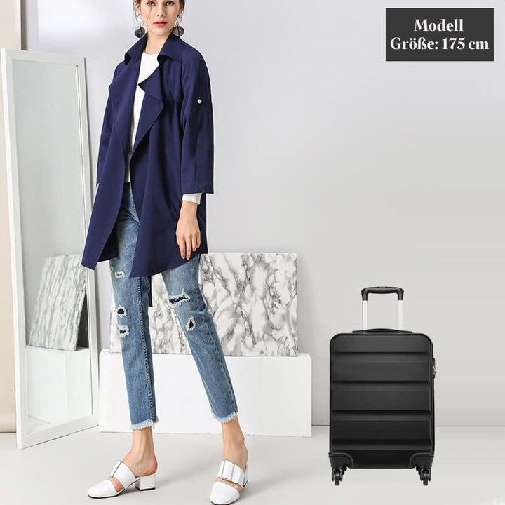 KONO Handgepäck Koffer Leicht Reisekoffer mit Rollen und TSA Schloss, Klein Koffer Trolley Handgepäc
