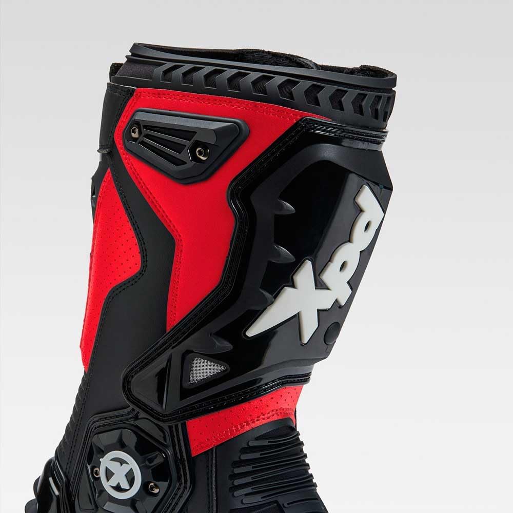XPD XP6-S Motorrad Stiefel, schwarz/rot, 46 | Atmungsaktiv Schwarz Rot 46 EU, Schwarz Rot 46 EU
