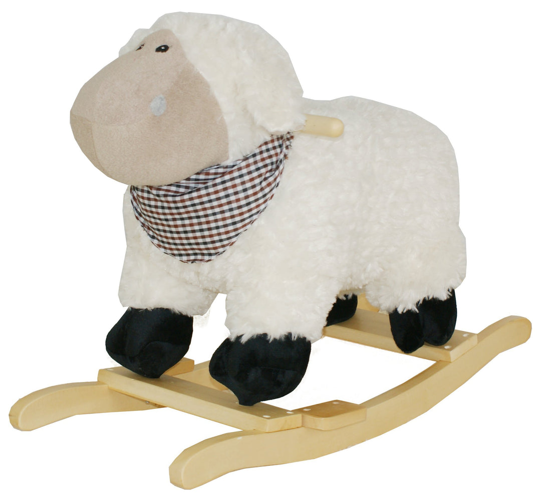 Sweety Toys 7103 Schaukeltier Schaukelpferd Schaf mit Halstuch mit Lullaby Musik