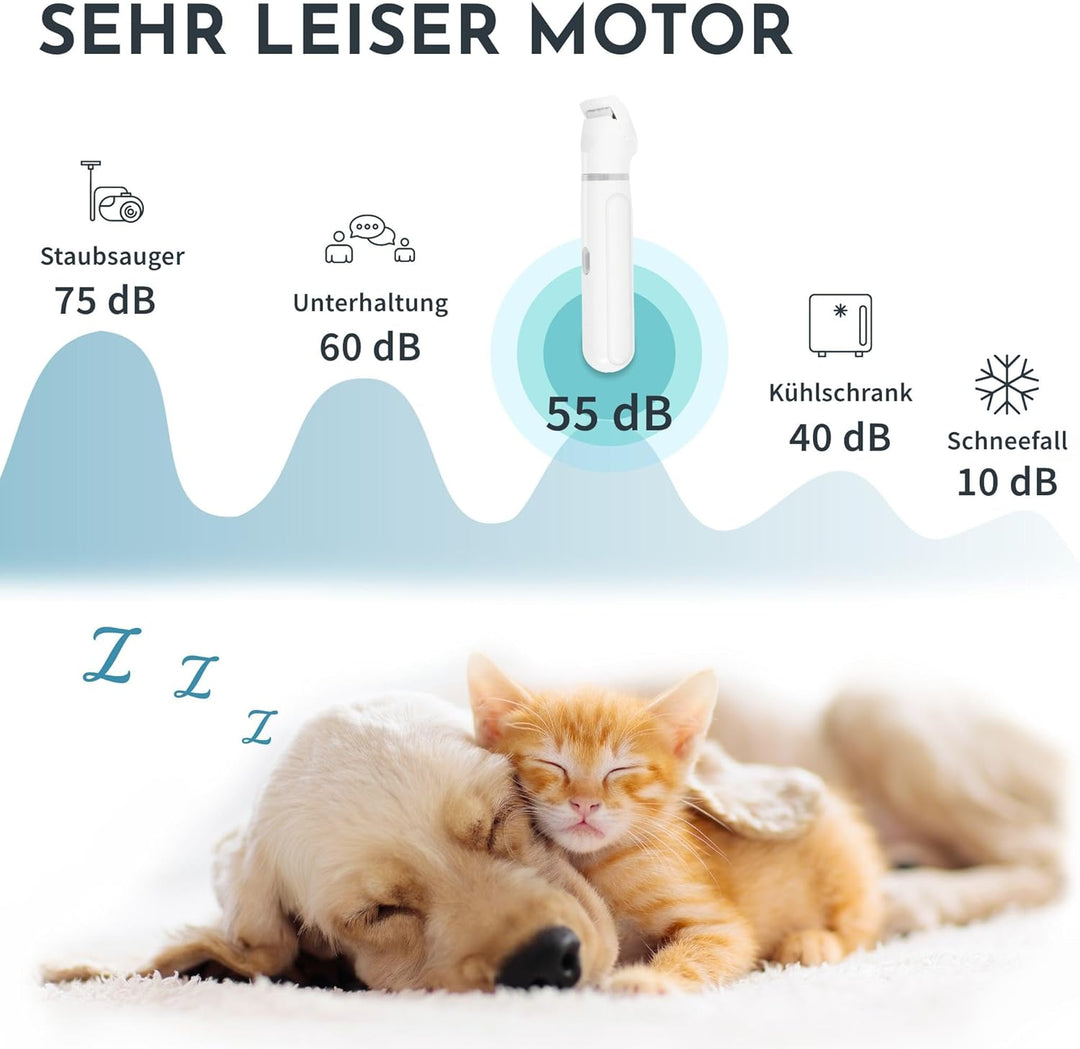 Hafenbande 2-in-1 Akku Hundeschermaschine & Krallenschleifer | Pfotentrimmer für Hunde, Katzen | 3 S