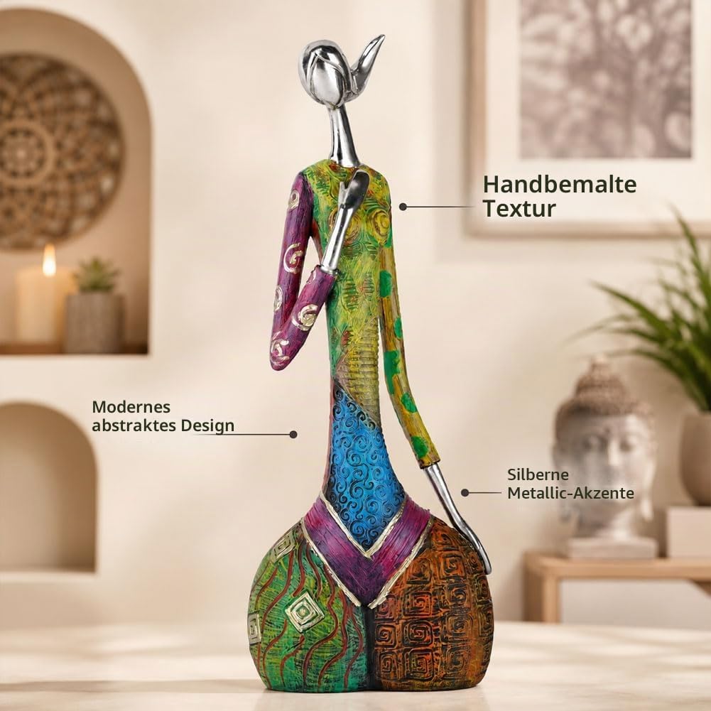 Statuen und Skulpturen Abstrakter Yoga-Kunst Frau, kreative Vollfarb-Ölgemälde-Kunst-Frauenstatue, M