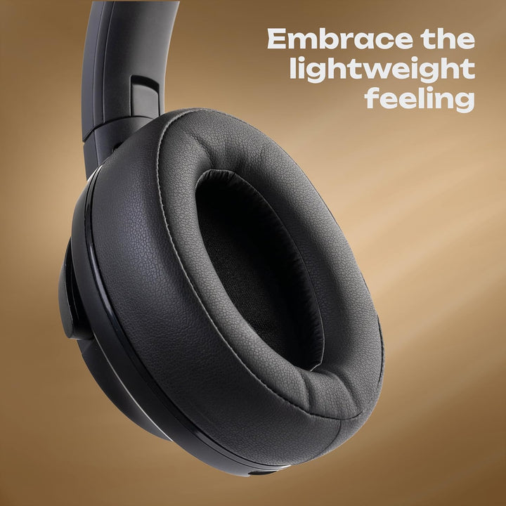 PowerLocus Hybrid Active Noise Cancelling Kopfhörer, 60 Std. Spielzeit Kopfhörer Kabellos, Transpare