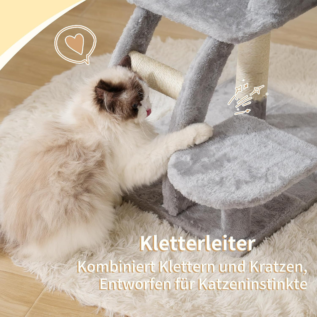 Heybly Kratzbaum, 75cm Hoher kratzbaum Klein Mit Oberer Plattform, Höhle, Hängematte, Kletterleiter,
