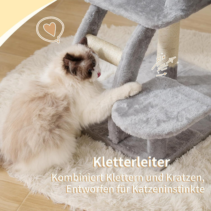 Heybly Kratzbaum, 75cm Hoher kratzbaum Klein Mit Oberer Plattform, Höhle, Hängematte, Kletterleiter,