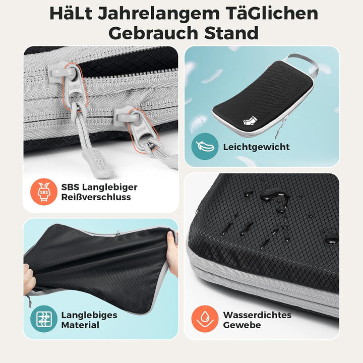Koffer Organizer Packing Cubes Compression 8 Stück, Wasserdicht PackwüRfel Koffer Organizer Set,Trav