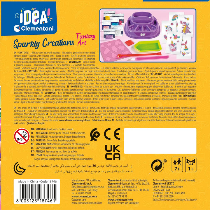 Clementoni Idea – Sparkly Creations Game Icons, Diamond Art, kreatives Spiel für Kinder ab 7 Jahren,