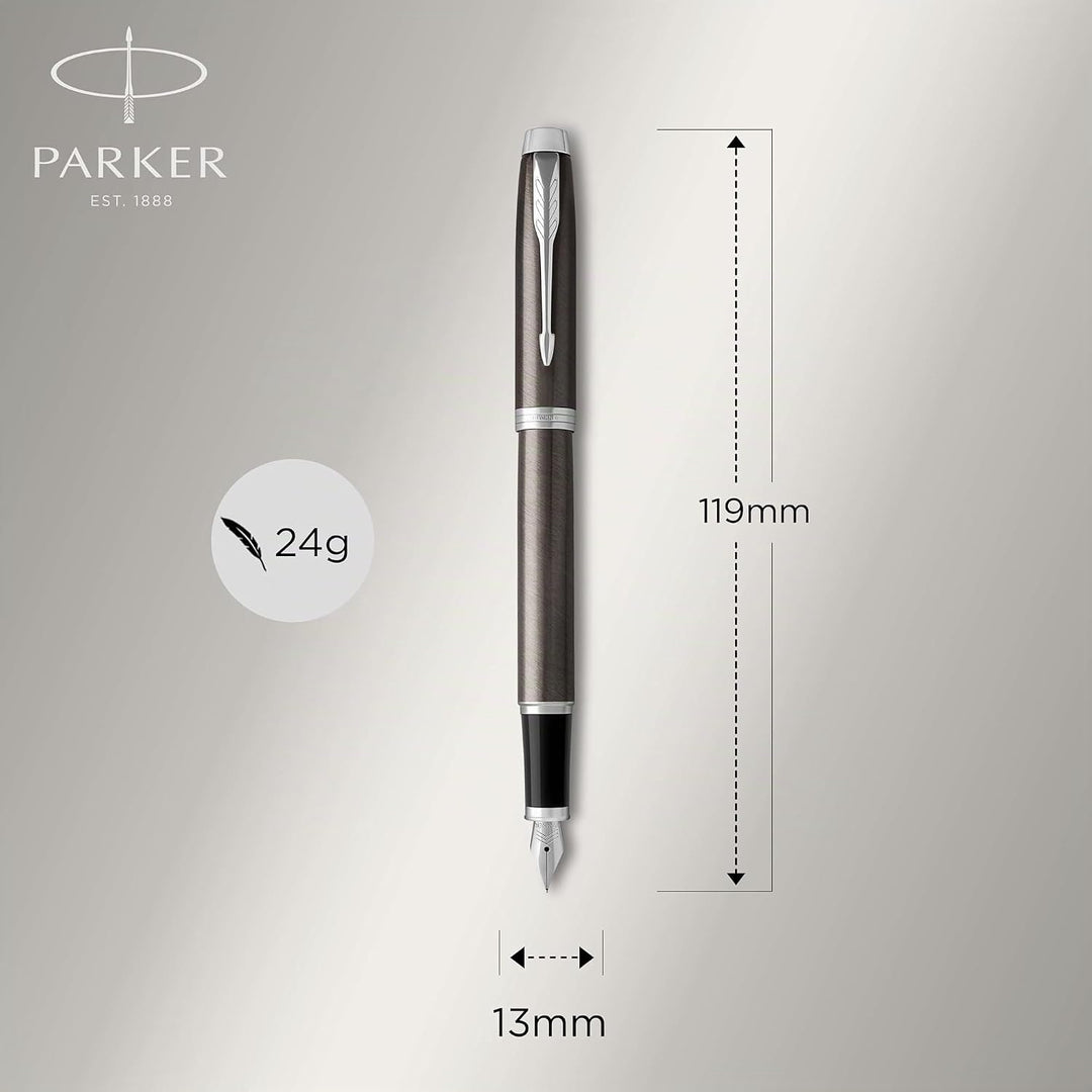 Parker IM Füller | Dark Espresso | Füllfederhalter mit mittlerer Feder | blaue Tinte | Geschenkbox D