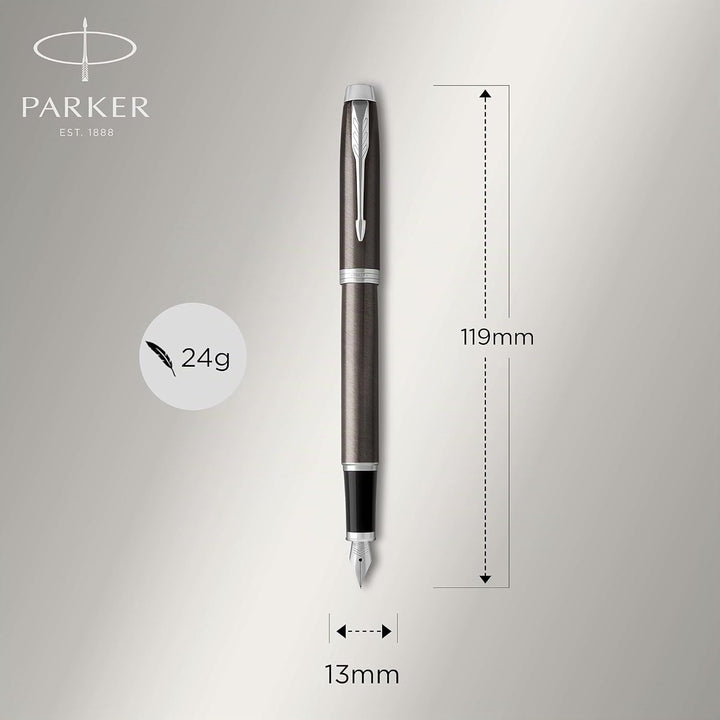 Parker IM Füller | Dark Espresso | Füllfederhalter mit mittlerer Feder | blaue Tinte | Geschenkbox D