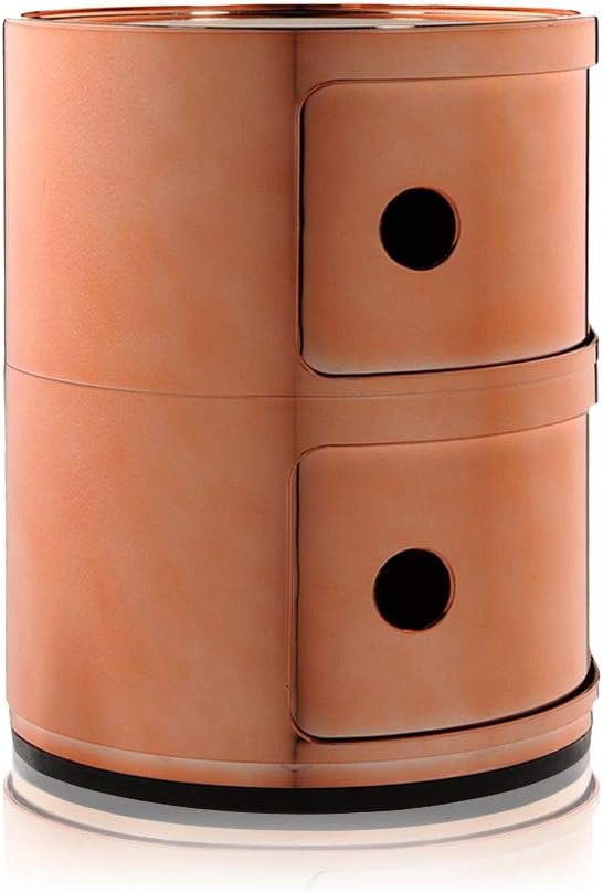 Kartell Componibili, 2 Elements, Kupfer, Runde Basis 2-fächer Kupfer, 2-fächer Kupfer