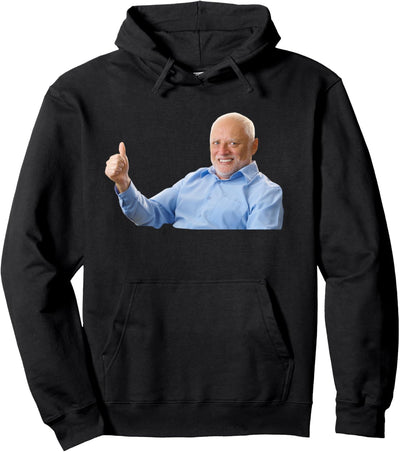 Hide The Pain Harold Funny Old Man Smiling Dank Meme Cool Pullover Hoodie