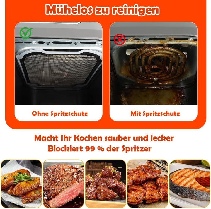 BYKITCHEN 2 Stück Spritzschutz Zubehör für Ninja Dual Zone Heissluftfritteuse 9,5L DZ400EU/DZ400EUST