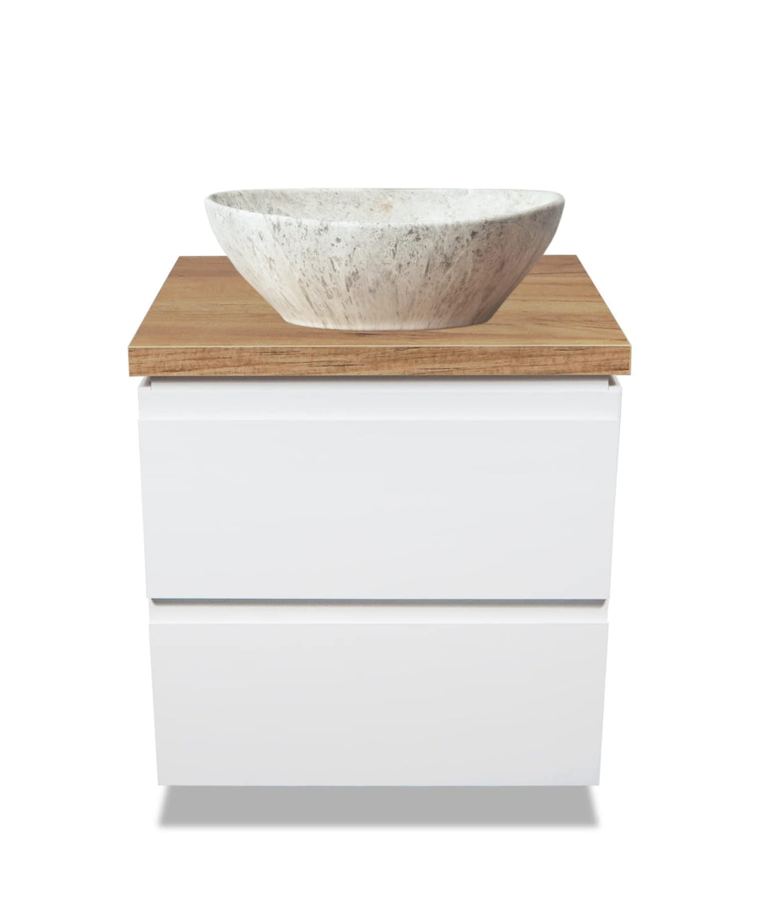 VBChome Badmöbel 50x40 cm Weiss Aufsatzwaschbecken Stone Matt 41x35 cm Aufsatzwaschtisch Waschbecken