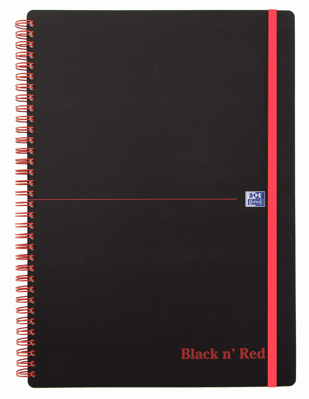 Oxford 400047655 Spiralbuch Black n' Red 5er Pack DIN A5 liniert flexibler Deckel 70 Blatt schwarz r