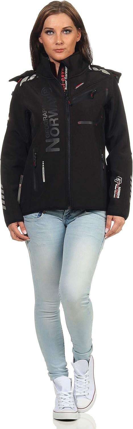 Geographical Norway Damen Jacke Softshell, M Schwarz / Schwarz