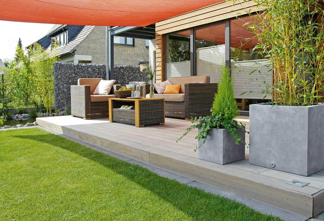 Casa Mina Esteras Pflanzkübel gross aussen - Fiberglas Blumenkübel 27x27x27cm - Premium Pflanzgefäss
